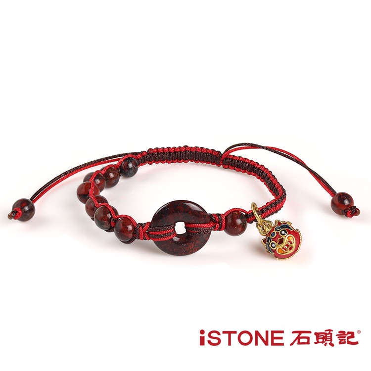 石頭記-金絲紅曜石手鍊-小圓滿經典平安扣◉20D012